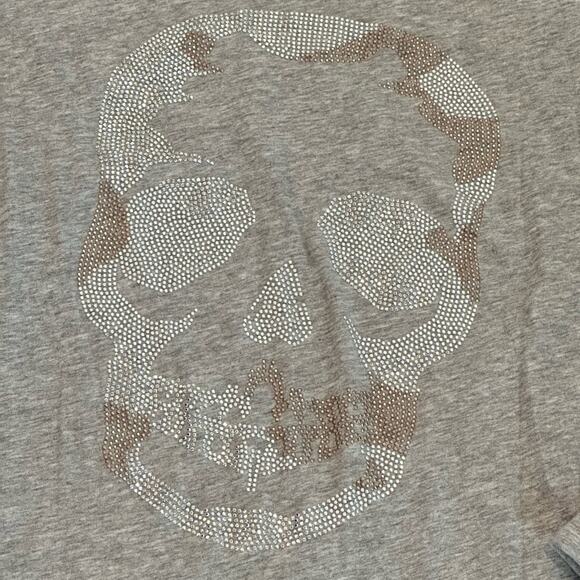 ZADIG & VOLTAIRE Tunisien Camo Strass Skull Henley Grey Size Medium - Picture 3 of 8